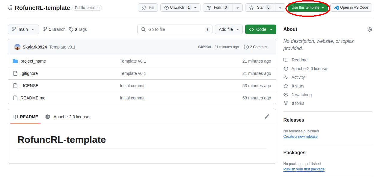 RofuncRL-based repository template